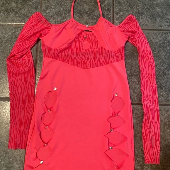 Dresses | A Pink Mesh Long Sleeve Dress | Poshmark